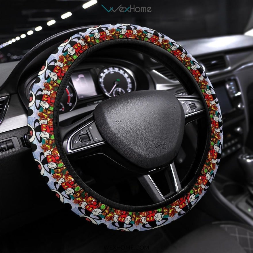 MM Steering Wheel Cover MM And Pumkin Pattern Driving Wheel Cover Colorful