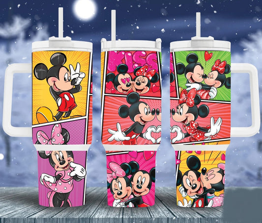 MM 40 Oz Tumbler MM And Minnie In Love Tumbler 40 Oz Colorful