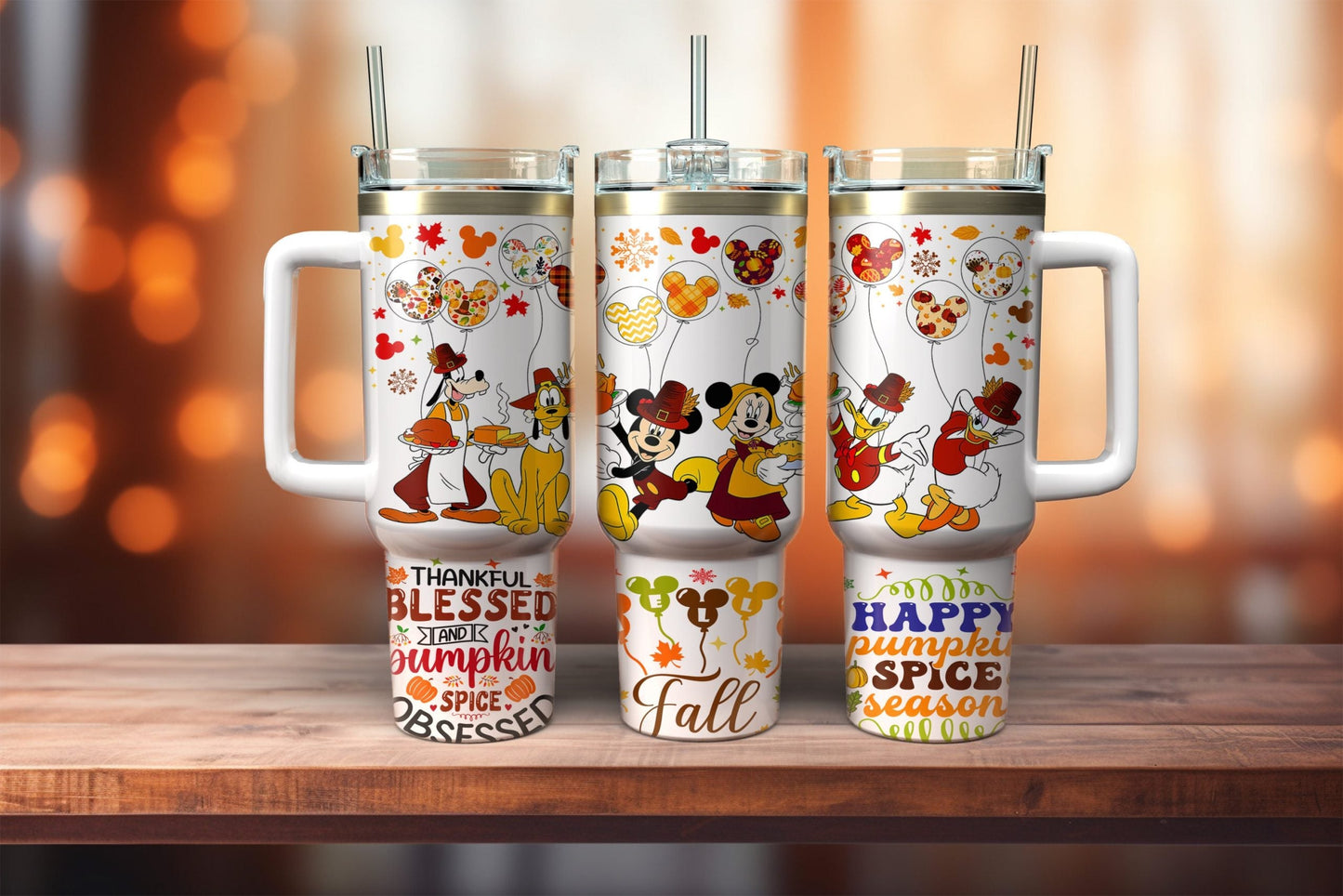 MM 40 Oz Tumbler MM And Friends Happy Pumpkin Pie Season Tumbler 40 Oz White Brown