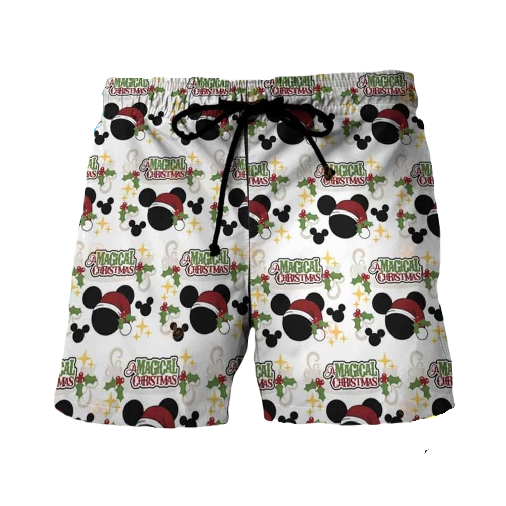 MM Shorts MM Head A Magical Christmas Beach Shorts Colorful