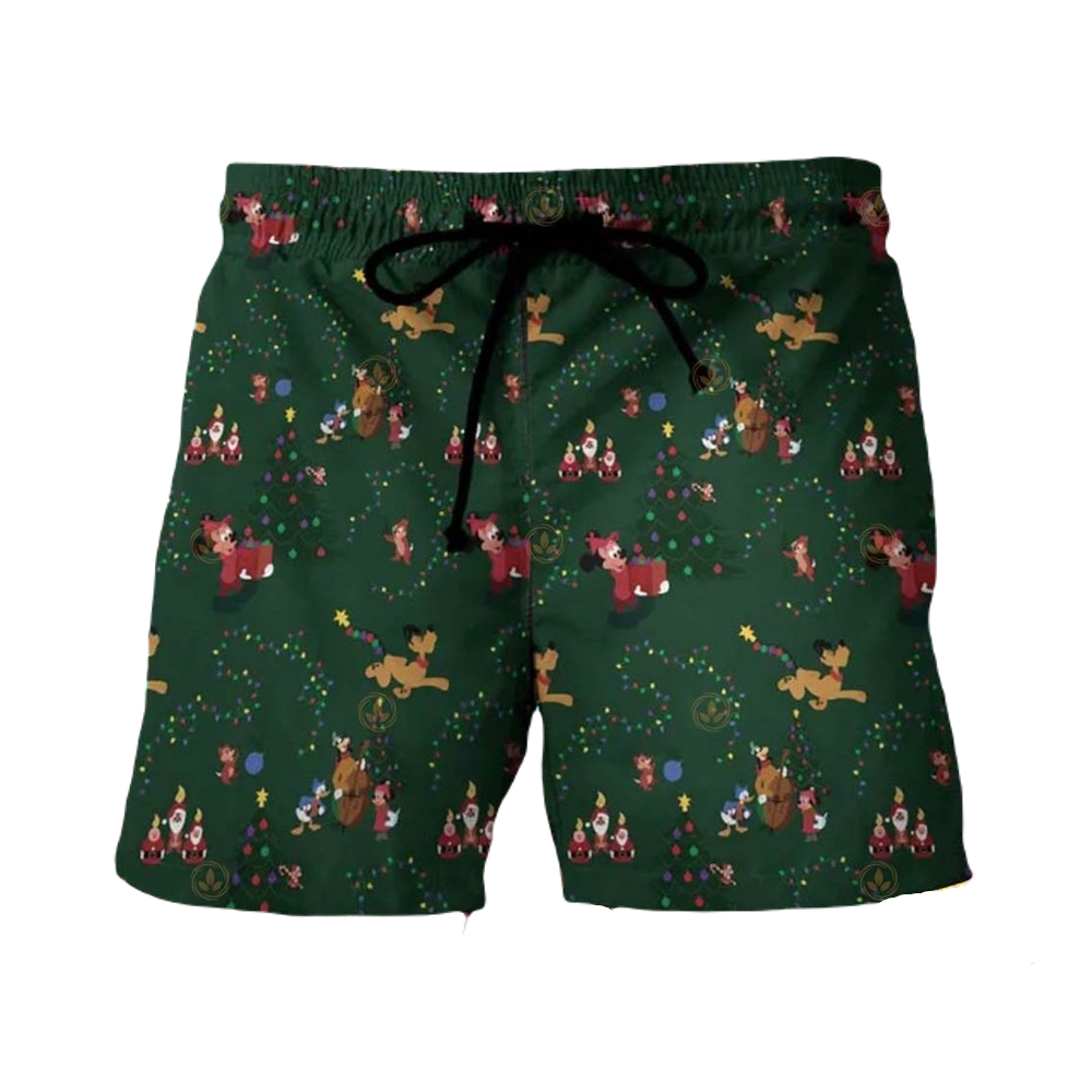 DN Shorts MM And Friends Christmas Eve Pattern Beach Shorts Green