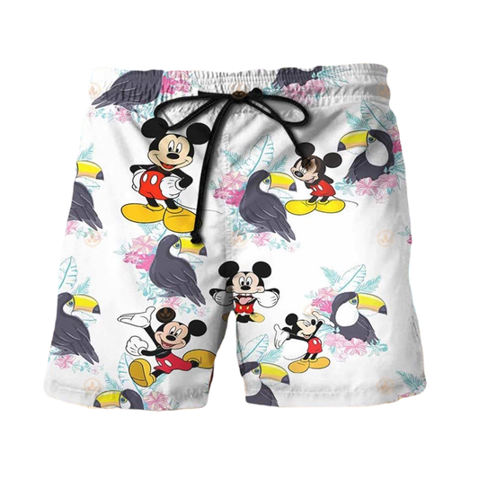 MM Shorts DN MM With Toucan Birds Pattern Beach Shorts White