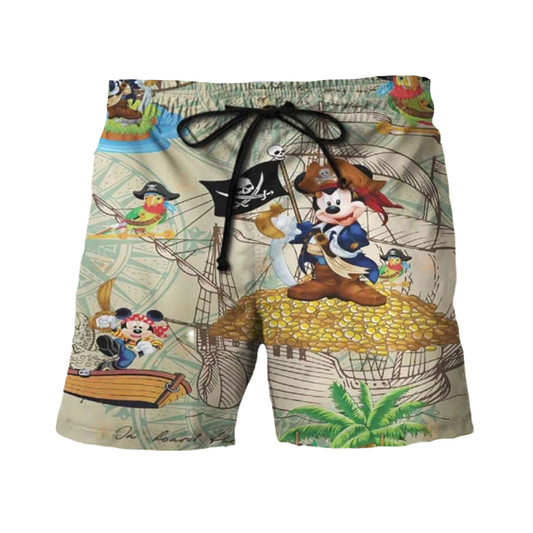 MM Shorts MM As Pirates Pattern Beach Shorts Colorful