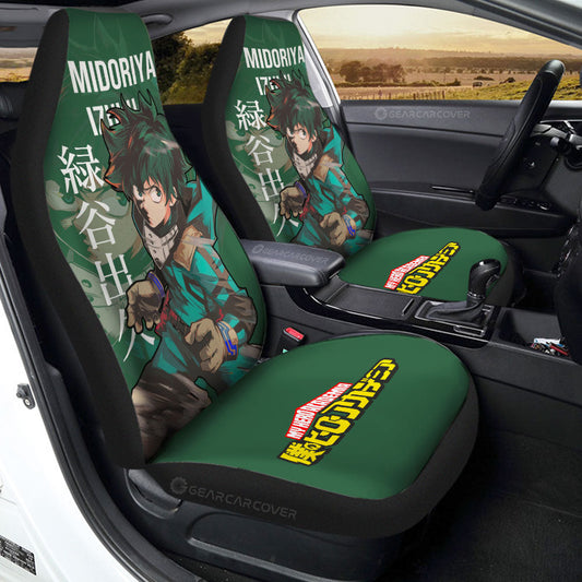 My Hero Academia Car Seat Covers Midoriya Izuku Fighting Pose Graphic Seat Covers Green