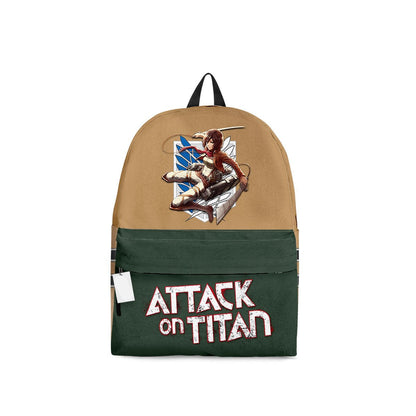 Attack On Titan Backpack Attack On Titan Mikasa Ackerman Graphic Backpacks Brown Green