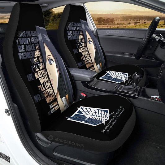Attack On Titan Car Seat Covers Mikasa Ackerman Quotes Pattern Seat Covers Black