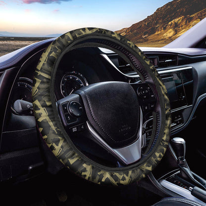 Veteran Steering Wheel Cover Veteran Military Weapon Pattern Driving Wheel Cover Black