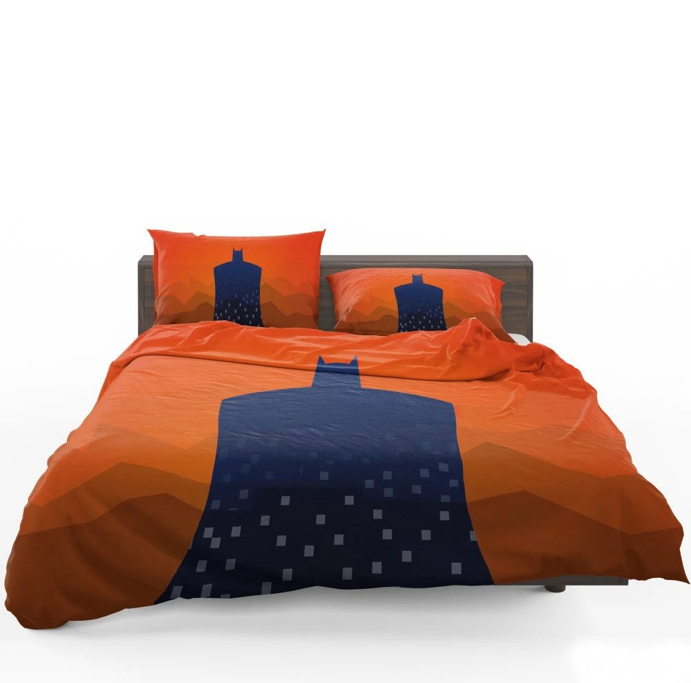 Batman Bedding Set DC Minimalist Knight Batman Duvet Covers Orange Unique Gift