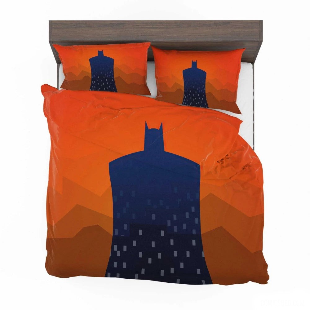 Batman Bedding Set DC Minimalist Knight Batman Duvet Covers Orange Unique Gift