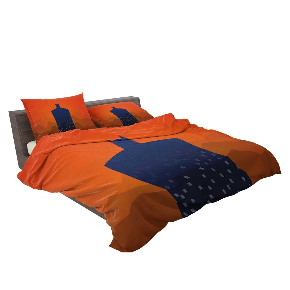 Batman Bedding Set DC Minimalist Knight Batman Duvet Covers Orange Unique Gift