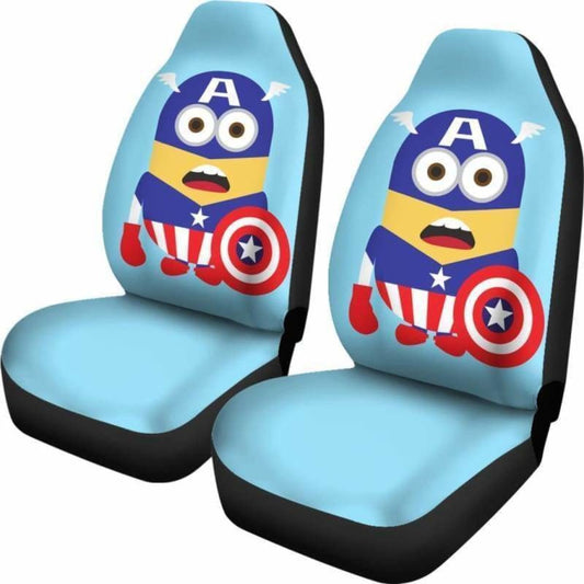 Minions Car Seat Covers Minion As Captain America Seat Covers Blue