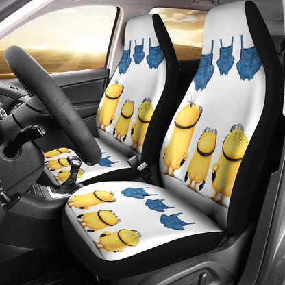 Minions Car Seat Covers Minions Bare Butt Graphic Seat Covers White