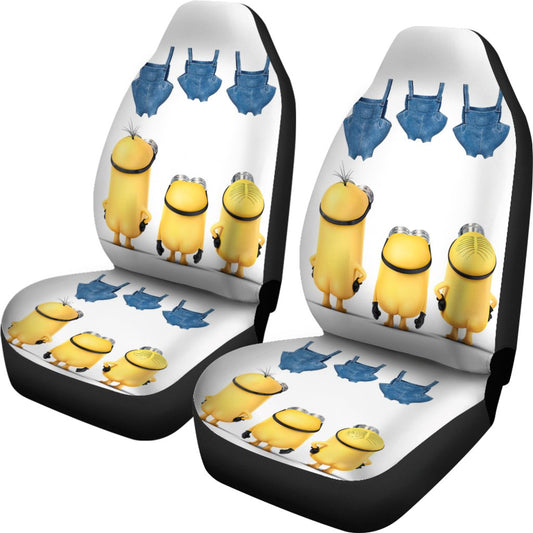 Minions Car Seat Covers Minions Bare Butt Graphic Seat Covers White