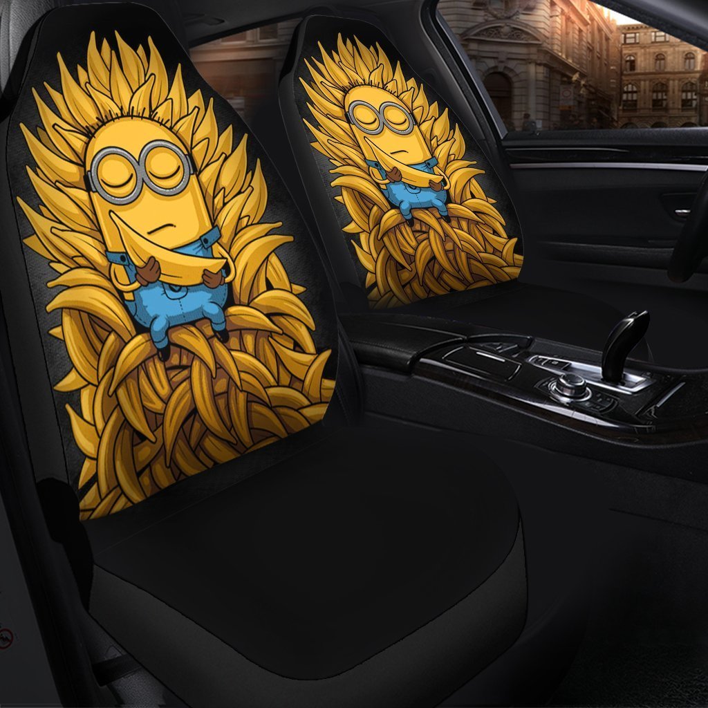 Minions Car Seat Covers Minion King Of Banana Seat Covers Yellow