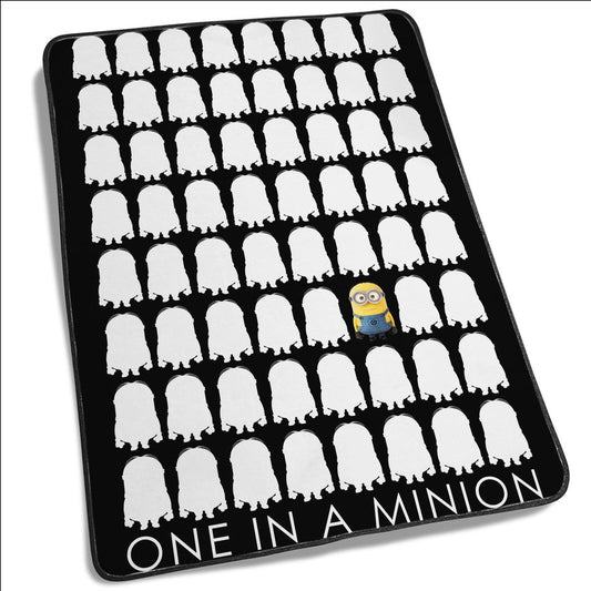 Minions Blanket One In A Minion Silhouette Pattern Blanket Black White