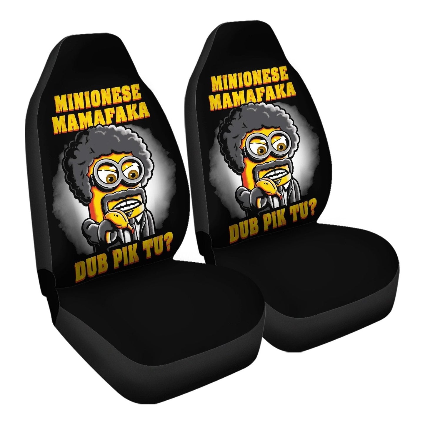 Minions Car Seat Covers Minionese Mamafaka Dub Pik Tu Seat Covers Black Yellow