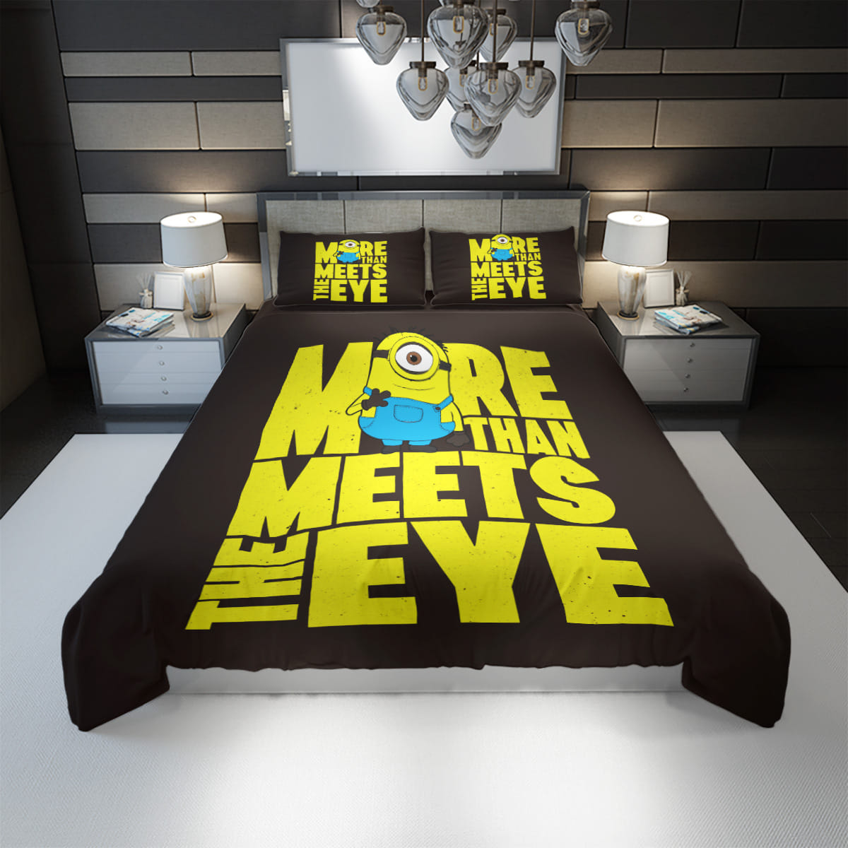 Minions Bedding Set Minions More Than Meet The Eyes Duvet Covers Yellow Black Unique Gift