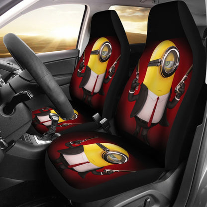 Minions Car Seat Covers Minion Super Spy In Suit Seat Covers Black