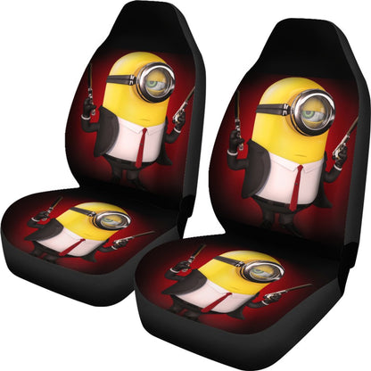 Minions Car Seat Covers Minion Super Spy In Suit Seat Covers Black