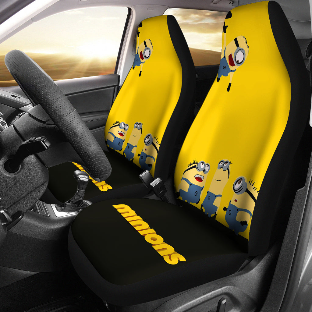 Minions Car Seat Covers Minions Hanging On Wall Seat Covers Yellow