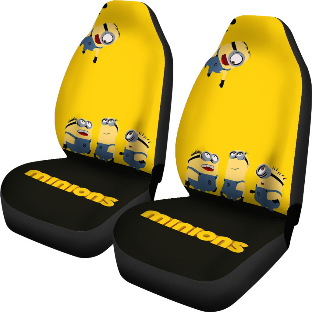 Minions Car Seat Covers Minions Hanging On Wall Seat Covers Yellow