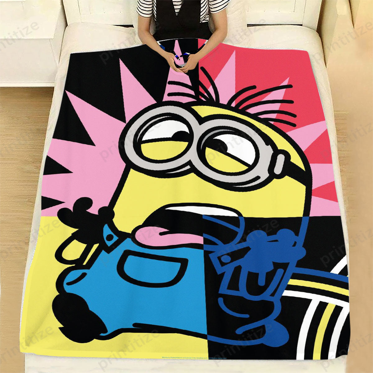 Minions Blanket Minion Not Good Art Blanket Colorful