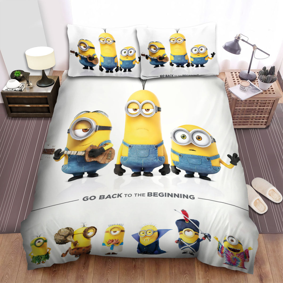 Minions Bedding Set Minions Go Back To The Beginning Duvet Covers Yellow White Unique Gift