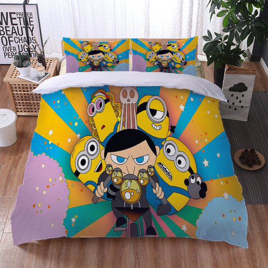 Minions Bedding Set Minions With Small Gru Master Duvet Covers Colorful Unique Gift