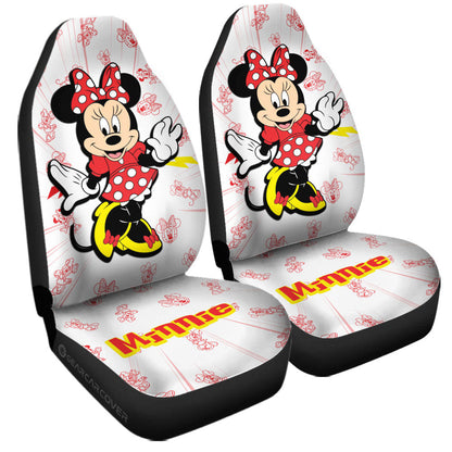 Minnie Car Seat Covers Minnie Poses Pattern Seat Covers White