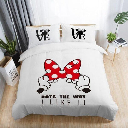 Minnie Bedding Set DN Minnie Logo Dots The Way I Like It Duvet Covers White Unique Gift