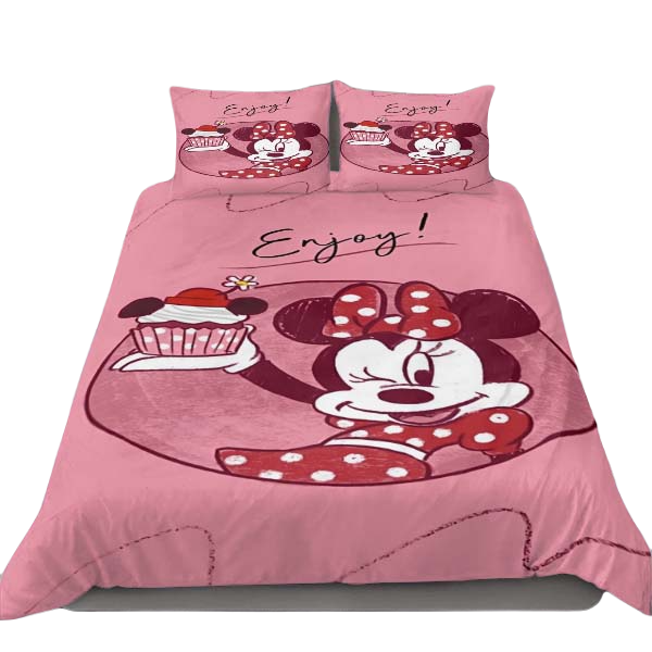 Minnie Bedding Set DN Minnie With Cupcake Enjoy Duvet Covers Pink Unique Gift