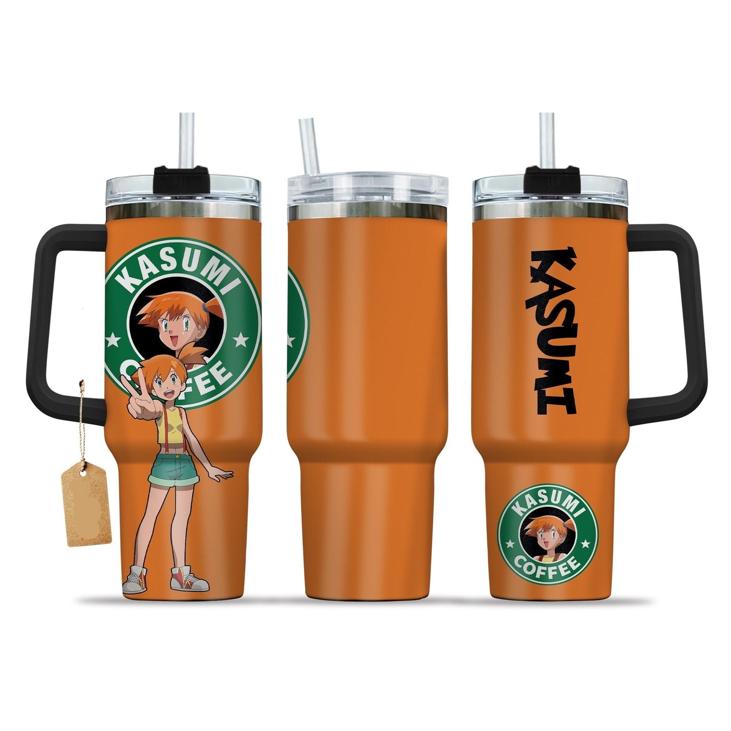 PKM 40 Oz Tumbler Misty Kasumi Coffee Graphic Tumbler 40 Oz Orange