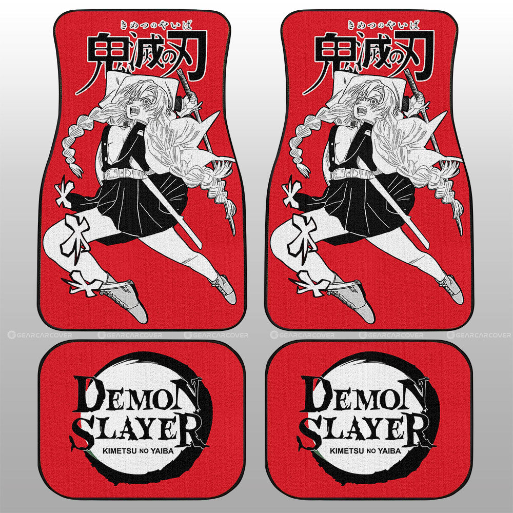 Demon Slayer Car Mats Mitsuri Kanroji Car Floor Mats Car Manga Style For Fans Floor Mats