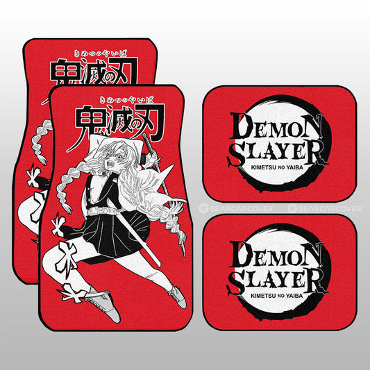 Demon Slayer Car Mats Mitsuri Kanroji Car Floor Mats Car Manga Style For Fans Floor Mats