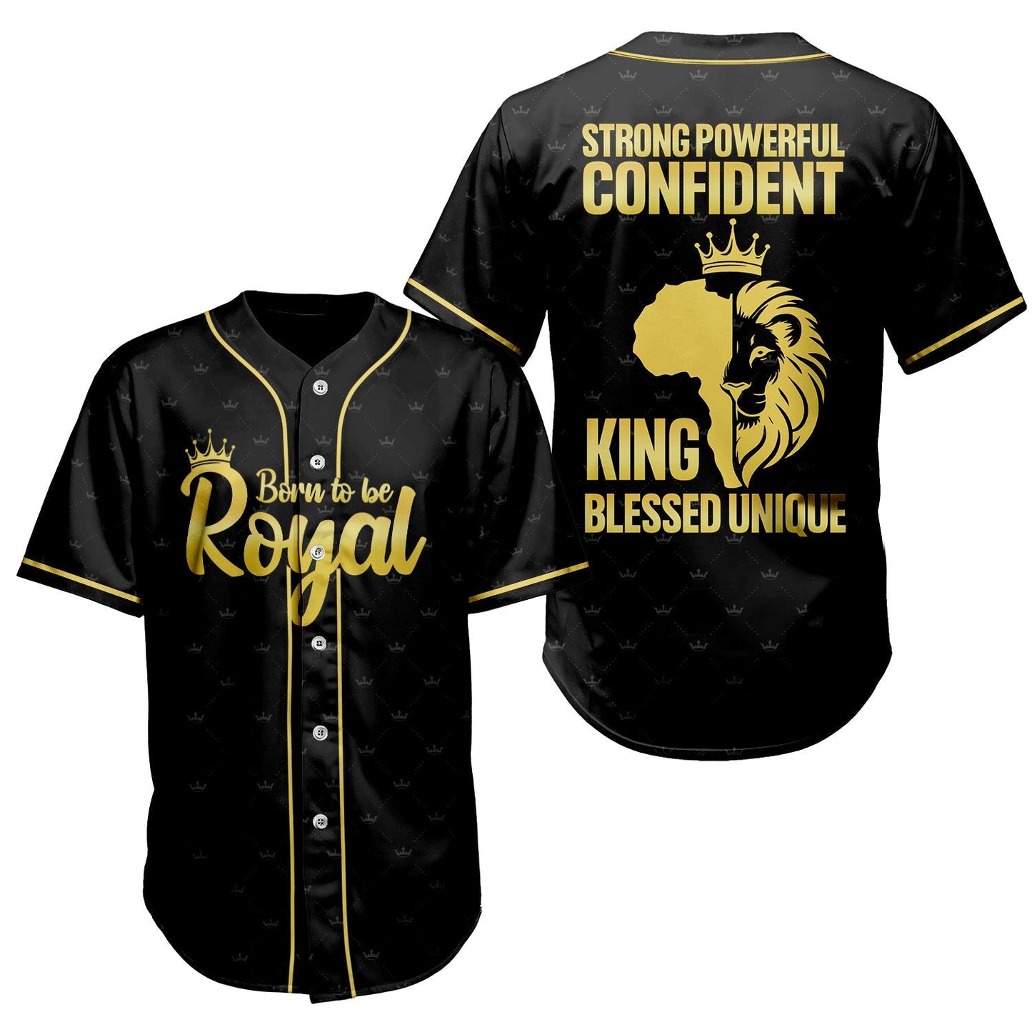 Strong Powerful Confident King Blessed Unique - African American Baseball Jersey - Gift for Black Dad, Grandpa, Husband