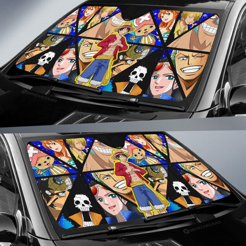 One Piece Car Sun Shade Monkey D Luffy And Other Characters Winshield Sun Shade Colorful