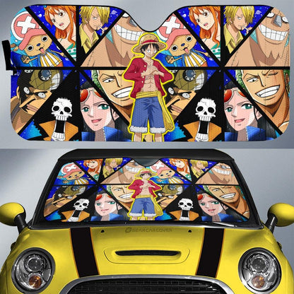 One Piece Car Sun Shade Monkey D Luffy And Other Characters Winshield Sun Shade Colorful