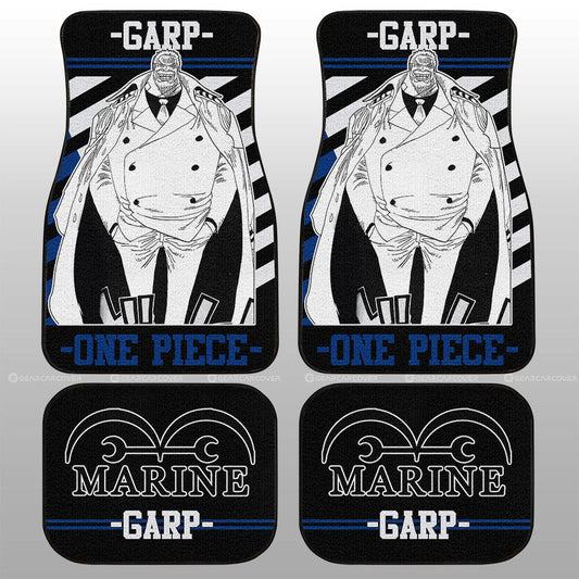 One Piece Car Mats One Piece Monkey D Garp Graphic Jolly Roger Symbol Car Floor Mats Black White
