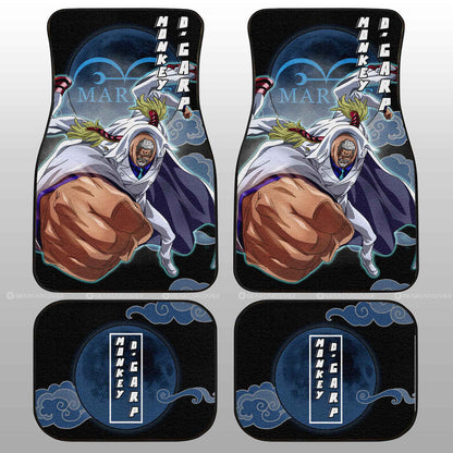 One Piece Car Mats Monkey D Garp Graphic Pattern Car Floor Mats Black Blue