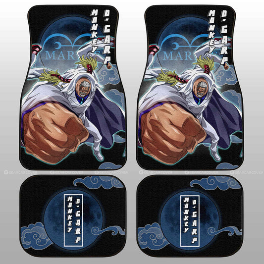 One Piece Car Mats Monkey D Garp Graphic Pattern Car Floor Mats Black Blue
