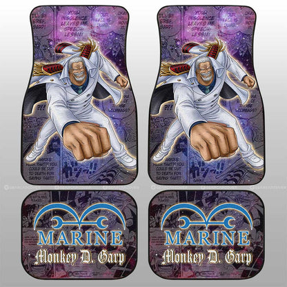 One Piece Car Mats Monkey D Garp Graphic Manga Pattern Jolly Roger Symbol Galaxy Car Floor Mats Purple White