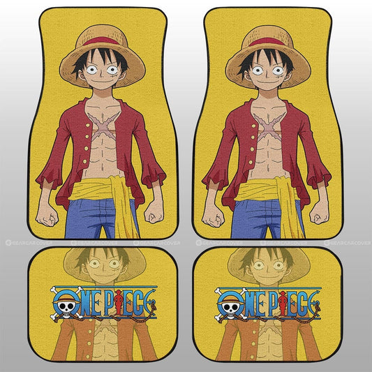 One Piece Car Mats One Piece Character Monkey D Luffy Graphic Car Floor Mats Yellow