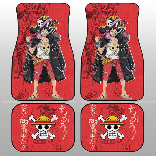One Piece Car Mats One Piece Monkey D Luffy As Captain Graphic Car Floor Mats Red