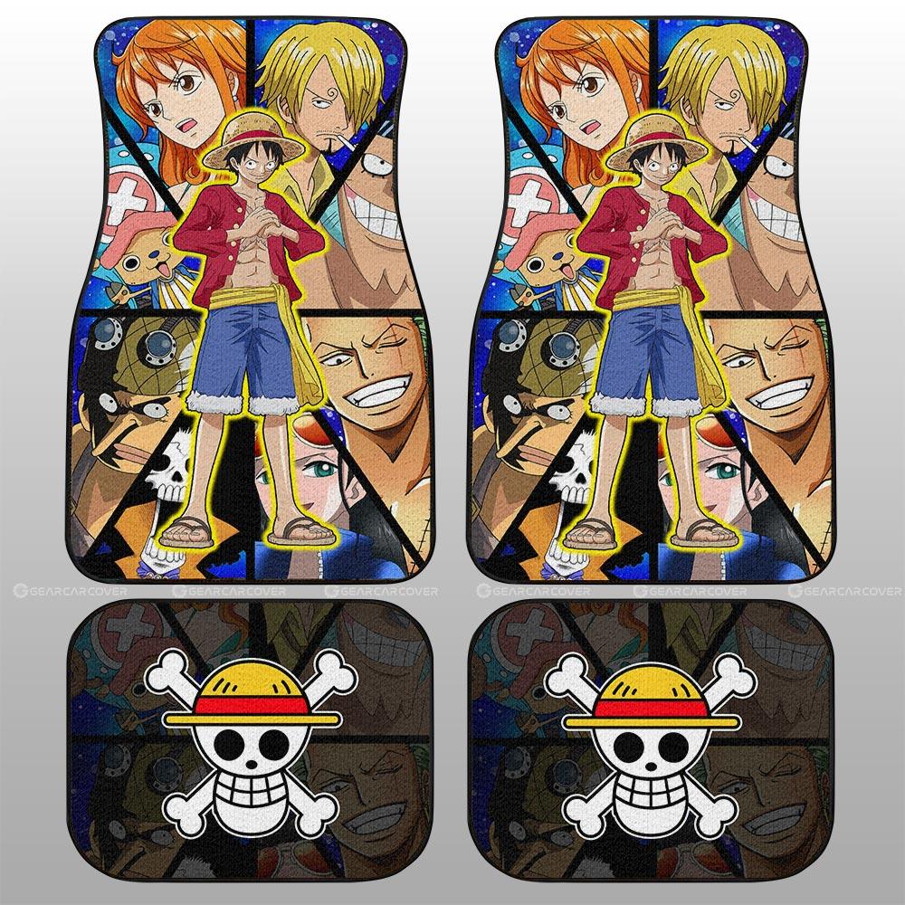 One Piece Car Mats Monkey D Luffy And Other Characters Graphic Car Floor Mats Colorful