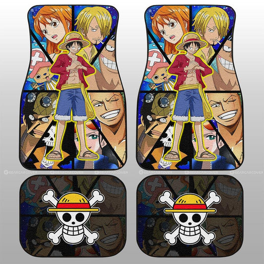 One Piece Car Mats Monkey D Luffy And Other Characters Graphic Car Floor Mats Colorful