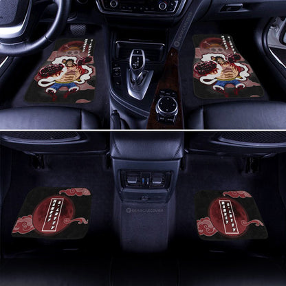 One Piece Car Mats Monkey D Luffy In Transformation Cloud And Moon Pattern Car Floor Mats Black Red