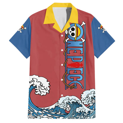 One Piece Hawaii Shirt Monkey D Luffy One Piece Gear 5 Awakening Hawaiian Shirt Red Blue Unisex