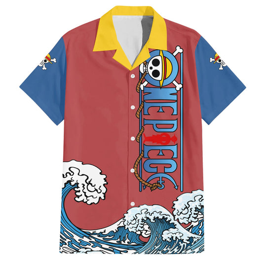One Piece Hawaii Shirt Monkey D Luffy One Piece Gear 5 Awakening Hawaiian Shirt Red Blue Unisex