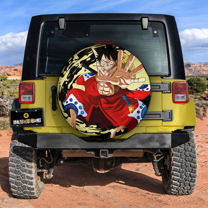 One Piece Spare Tire Cover One Piece Monkey D Luffy Character Graphic Tire Covers Colorful