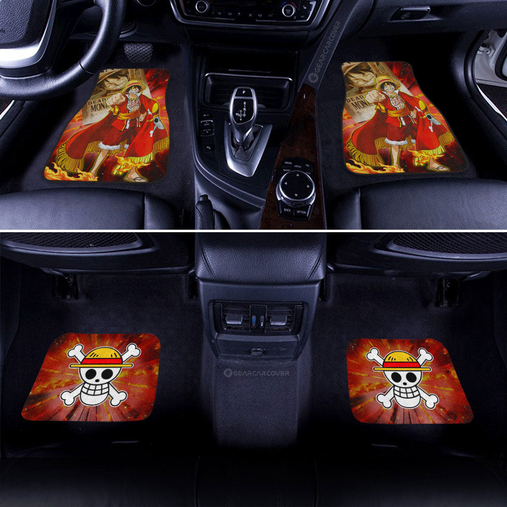 One Piece Car Mats One Piece Monkey D Luffy And Wanted Poster Graphic Car Floor Mats Red